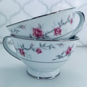 2 Norleans Debonaire Footed Teacups
